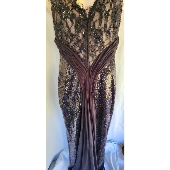 NWOT Mignon Black Lace Embellished Cocktail Formal Gown 12 - Picture 3 of 10